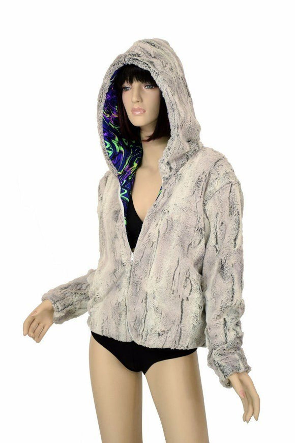 Minky Faux Fur Short Jacket - Coquetry Clothing