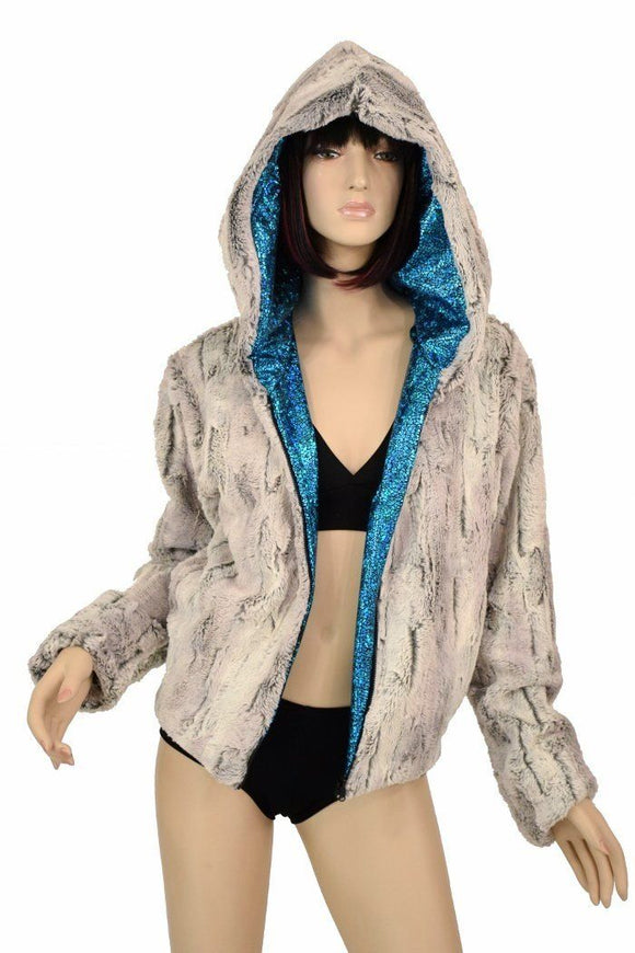 Minky Faux Fur Short Jacket - Coquetry Clothing