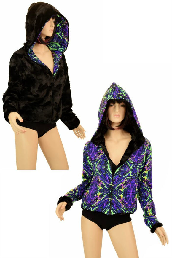Minky Faux Fur Short Jacket - Coquetry Clothing