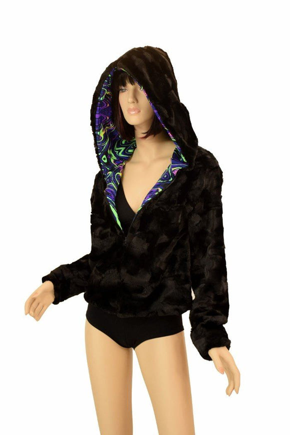 Minky Faux Fur Short Jacket - Coquetry Clothing