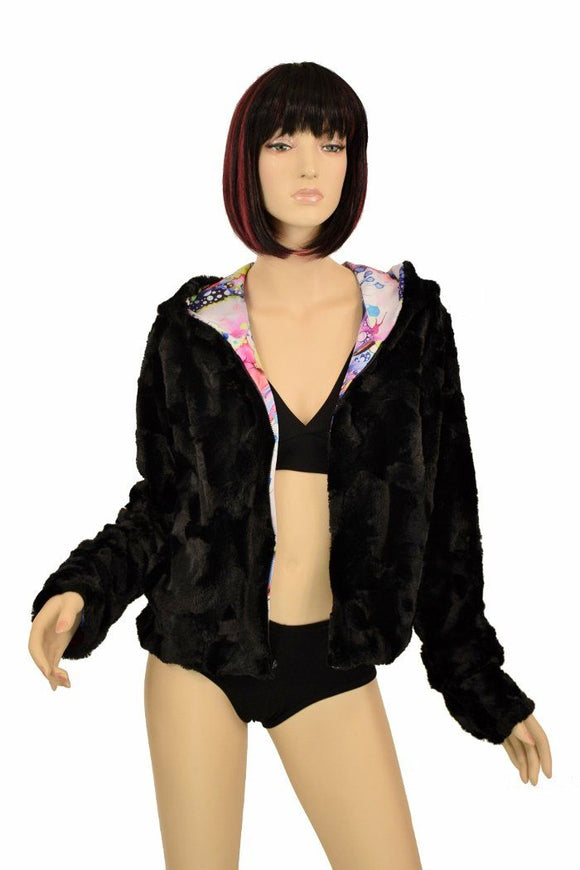 Minky Faux Fur Short Jacket - Coquetry Clothing