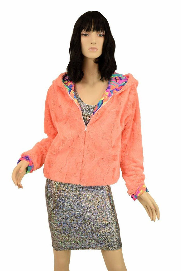 Minky Faux Fur Short Jacket - Coquetry Clothing