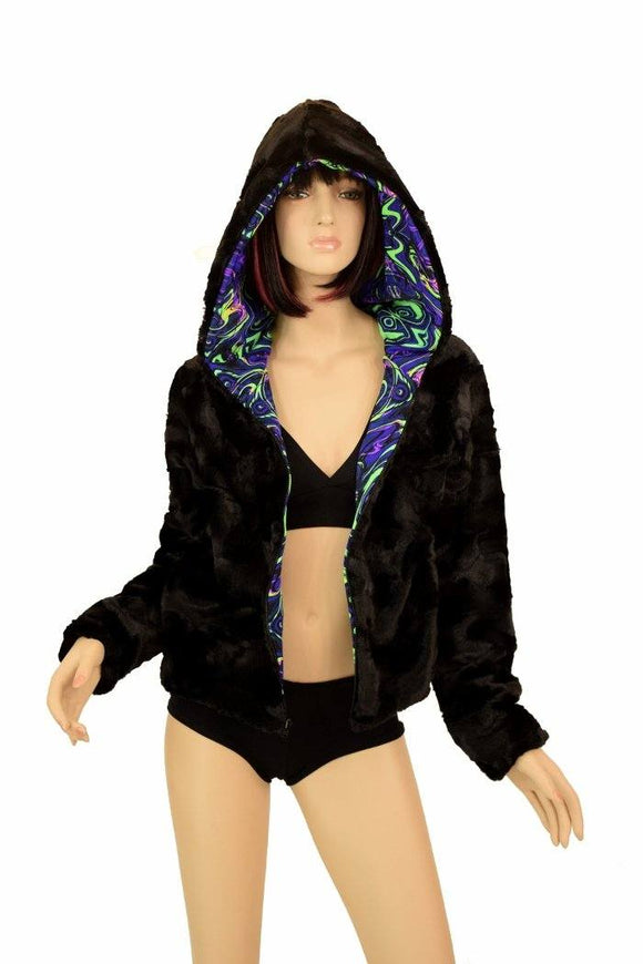 Minky Faux Fur Short Jacket - Coquetry Clothing