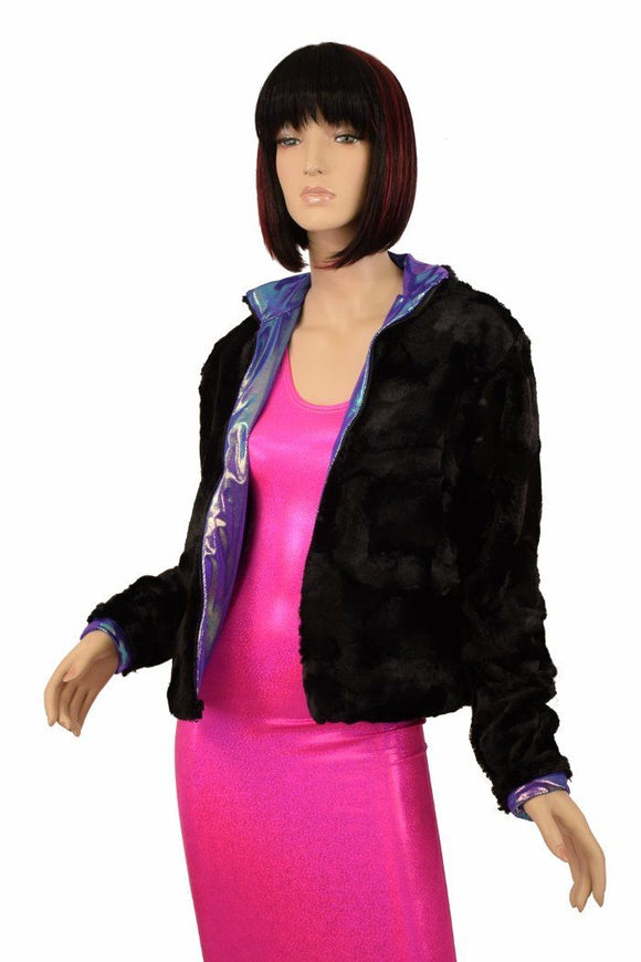 Minky Faux Fur Short Jacket - Coquetry Clothing