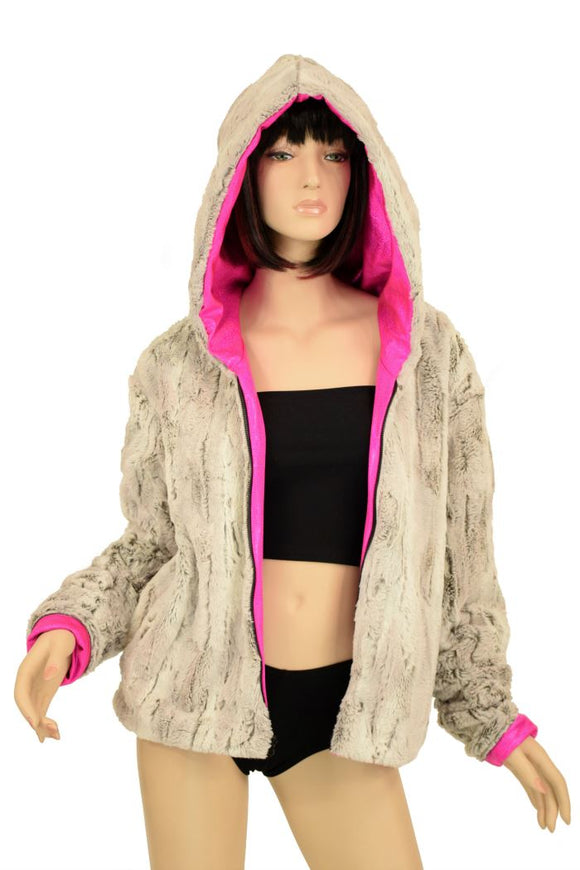 Minky Faux Fur Short Jacket - Coquetry Clothing
