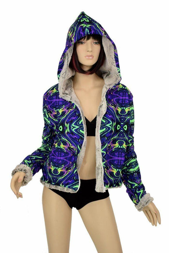 Minky Faux Fur Short Jacket - Coquetry Clothing