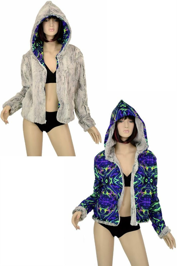 Minky Faux Fur Short Jacket - Coquetry Clothing