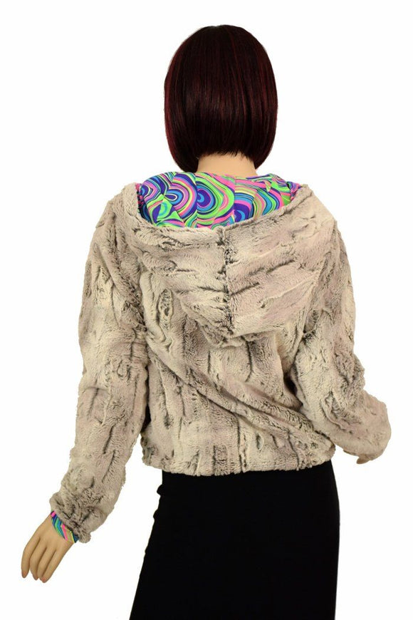 Minky Faux Fur Short Jacket - Coquetry Clothing