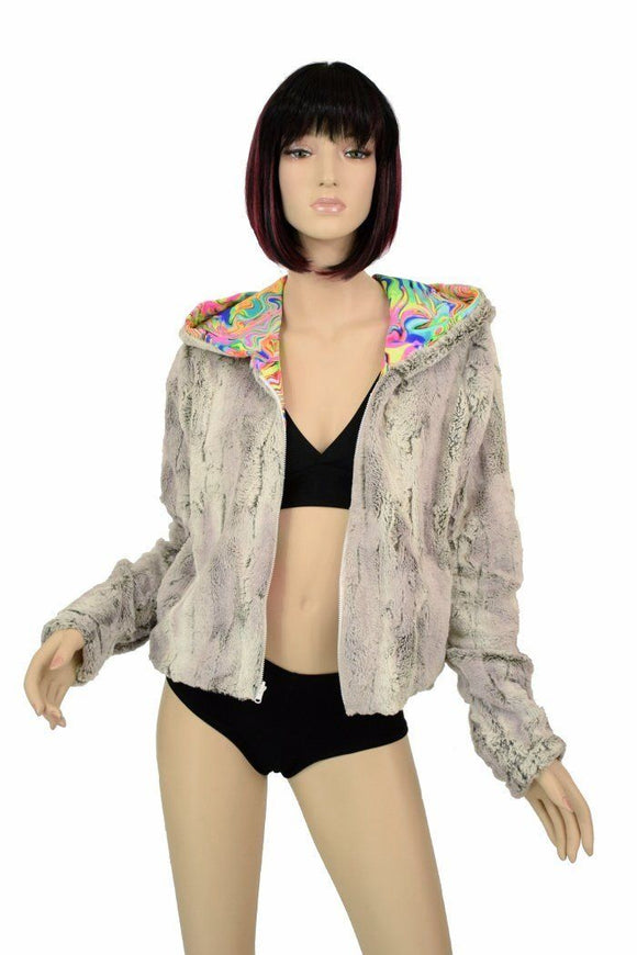 Minky Faux Fur Short Jacket - Coquetry Clothing