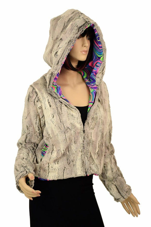 Minky Faux Fur Short Jacket - Coquetry Clothing