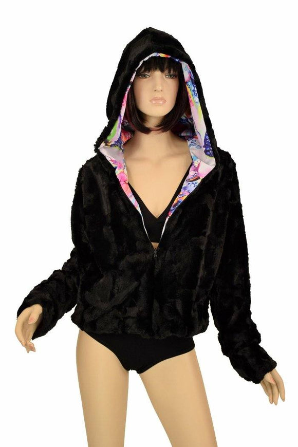 Minky Faux Fur Short Jacket - Coquetry Clothing