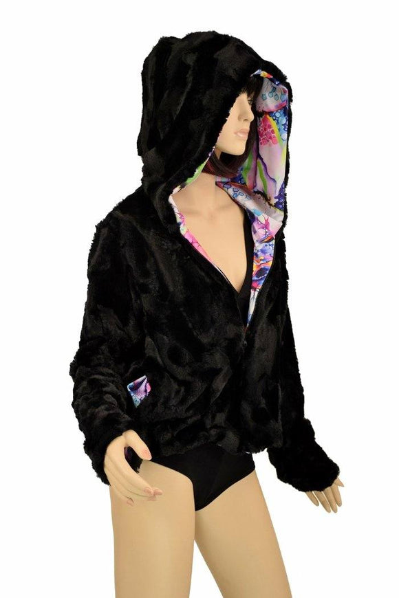 Minky Faux Fur Short Jacket - Coquetry Clothing