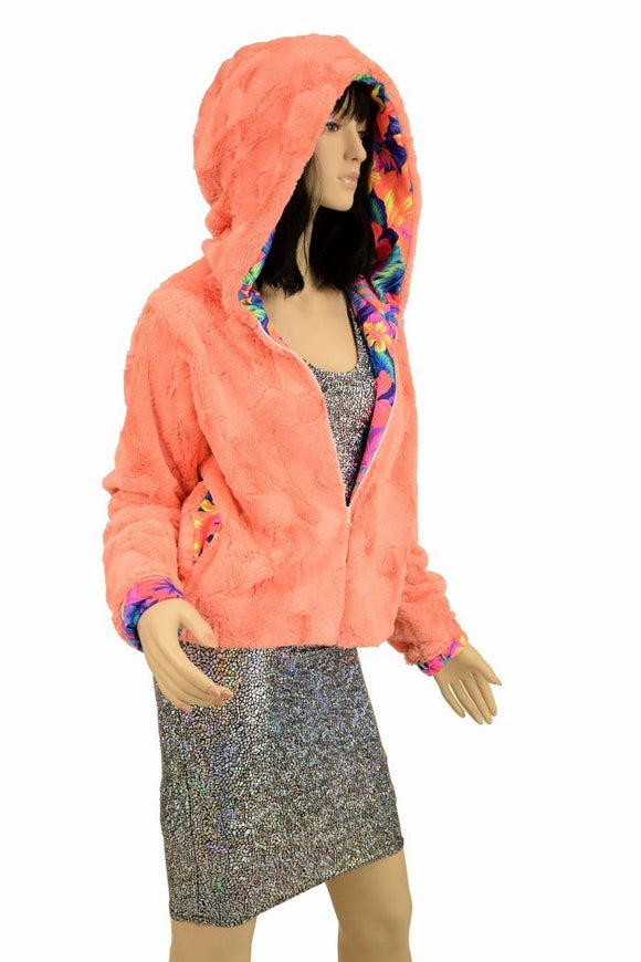 Minky Faux Fur Short Jacket - Coquetry Clothing