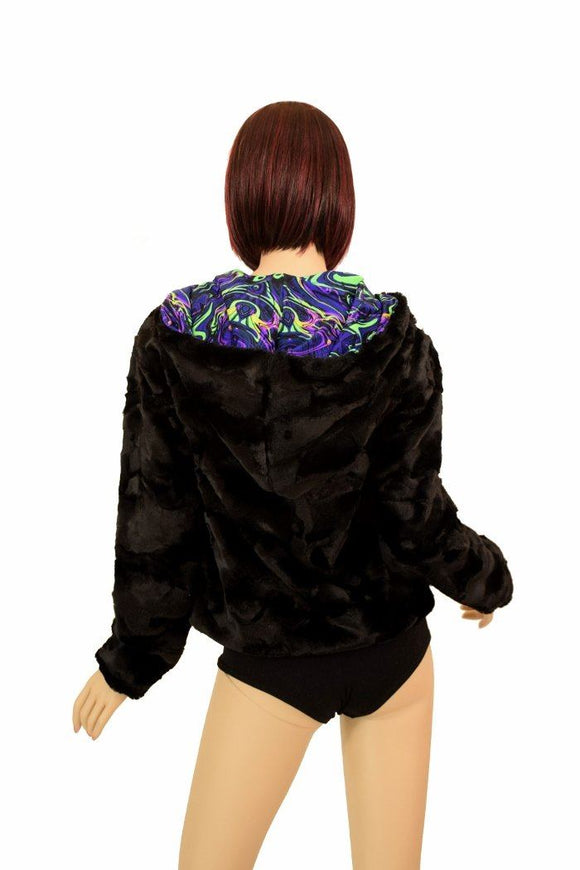 Minky Faux Fur Short Jacket - Coquetry Clothing