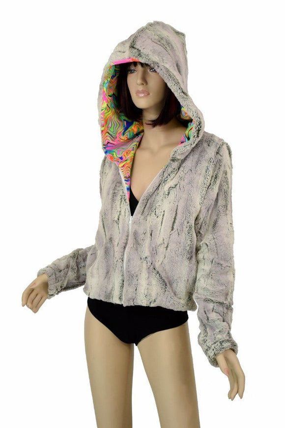 Minky Faux Fur Short Jacket - Coquetry Clothing