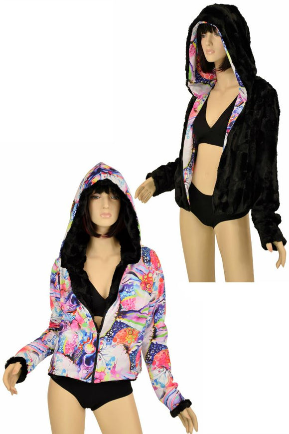 Minky Faux Fur Short Jacket - Coquetry Clothing