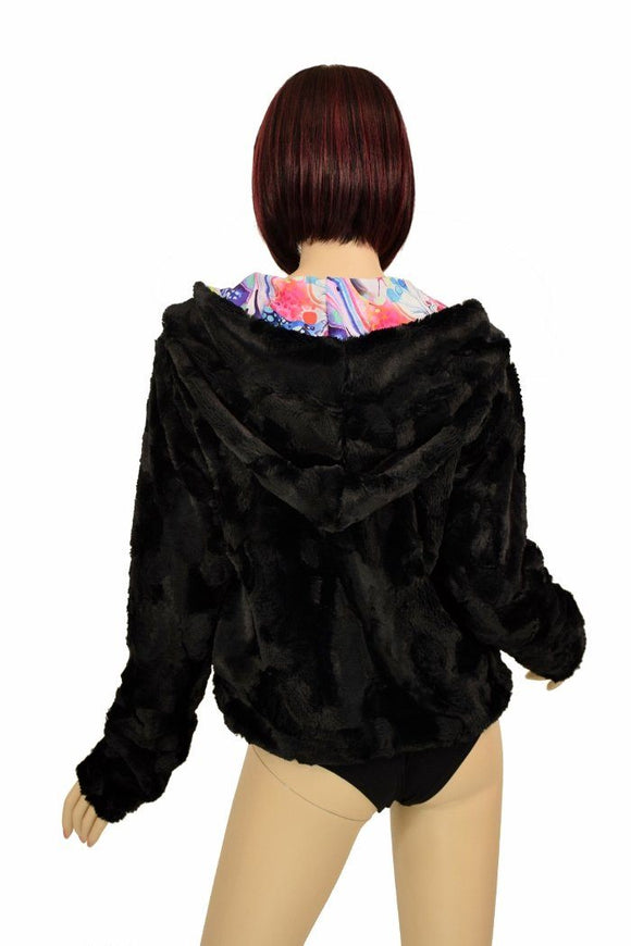 Minky Faux Fur Short Jacket - Coquetry Clothing