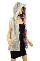 Minky Long Vest with Zipper and Kitty Ears - Coquetry Clothing