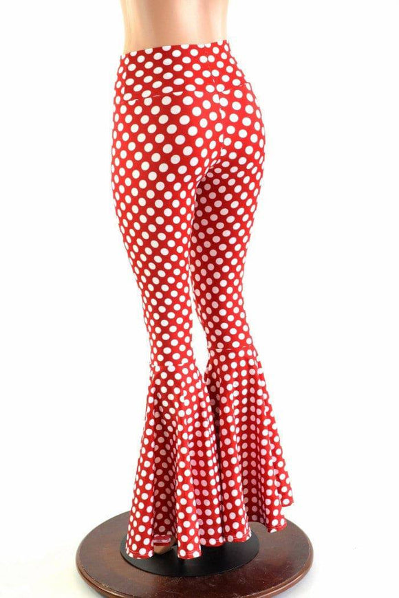 Minnie Polka Dot Bell Bottom Flares - Coquetry Clothing