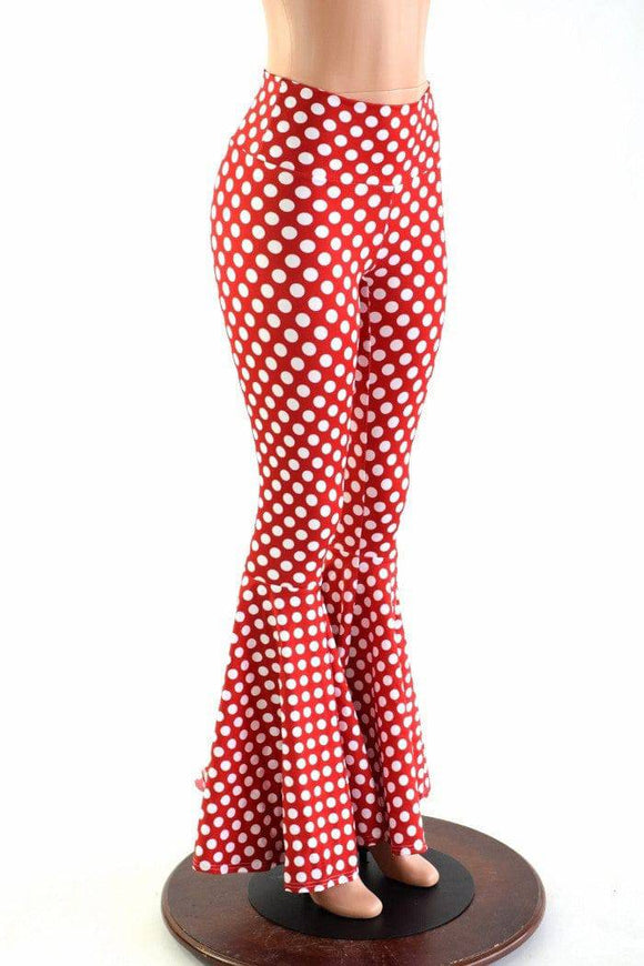 Minnie Polka Dot Bell Bottom Flares - Coquetry Clothing