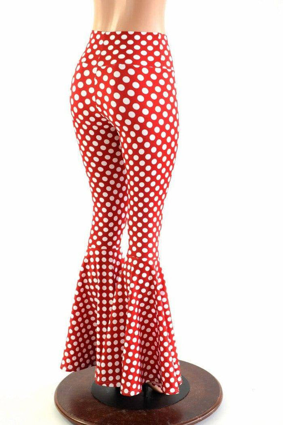 Minnie Polka Dot Bell Bottom Flares - Coquetry Clothing