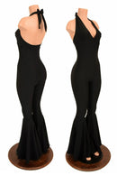 "Monroe" Halter Bell Bottom Flare Catsuit - Coquetry Clothing