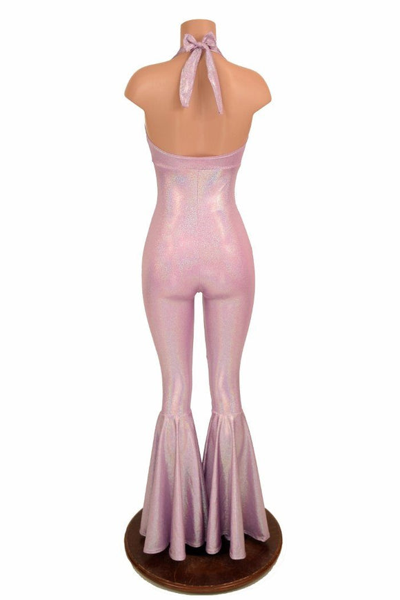 "Monroe" Halter Bell Bottom Flare Catsuit - Coquetry Clothing