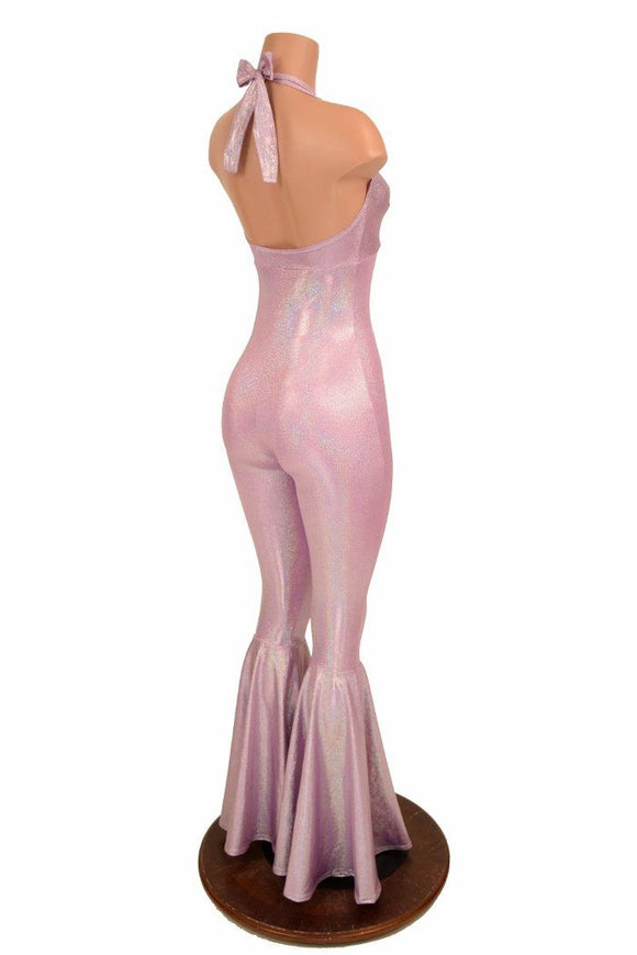 "Monroe" Halter Bell Bottom Flare Catsuit - Coquetry Clothing