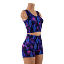 Moonlight Monstera High Waist Shorts OR Top READY to SHIP - Coquetry Clothing