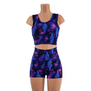 Moonlight Monstera High Waist Shorts OR Top READY to SHIP - Coquetry Clothing