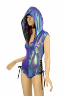 Moonstone & Galaxy Lace Up Romper - Coquetry Clothing
