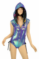 Moonstone & Galaxy Lace Up Romper - Coquetry Clothing