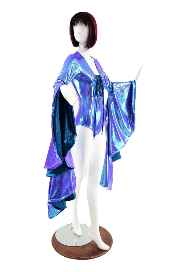 Moonstone Sorceress Sleeve Romper with Laceup - Coquetry Clothing