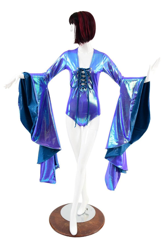Moonstone Sorceress Sleeve Romper with Laceup - Coquetry Clothing