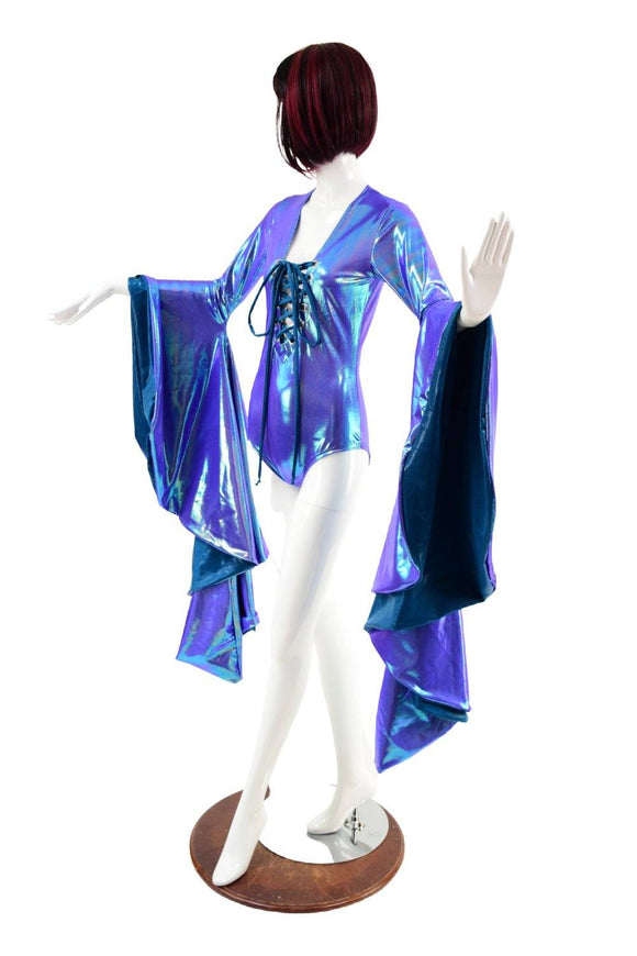 Moonstone Sorceress Sleeve Romper with Laceup - Coquetry Clothing