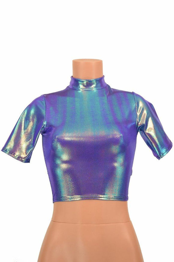 Moonstone Tee Sleeve Crop Top - Coquetry Clothing