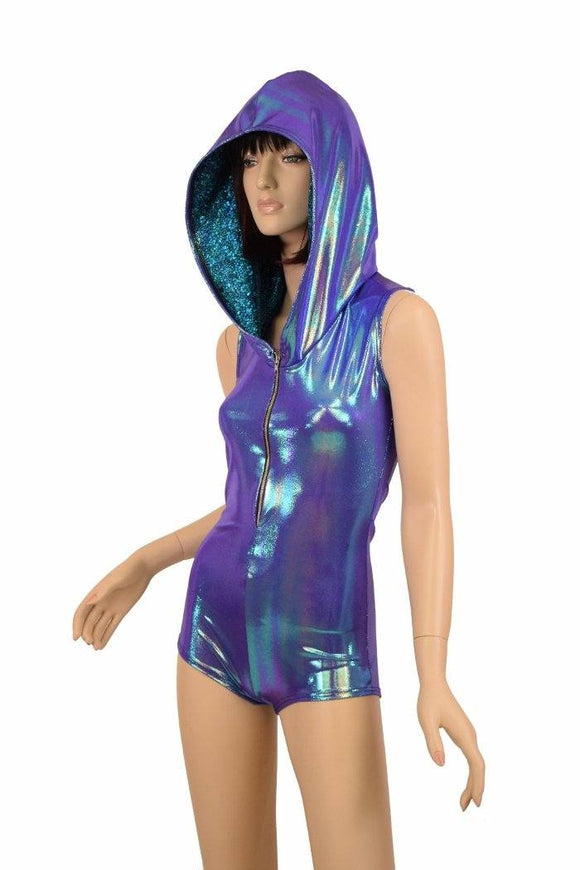 Moonstone Zippered Hoodie Romper - Coquetry Clothing