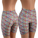Mushroom Print High Waist Bike Shorts READY to SHIP - Coquetry Clothing