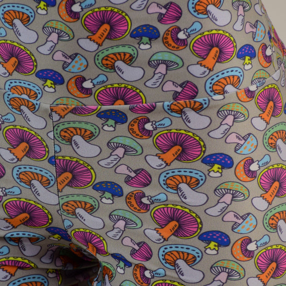 Mushroom Print High Waist Bike Shorts READY to SHIP - Coquetry Clothing