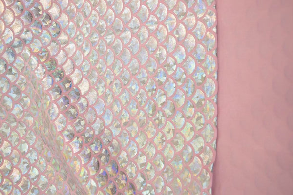 Silver & Pink Scale Fabric - 4