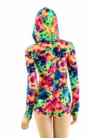 Neon Acid Splash Hoodie Romper - Coquetry Clothing