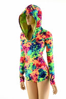 Neon Acid Splash Hoodie Romper - Coquetry Clothing