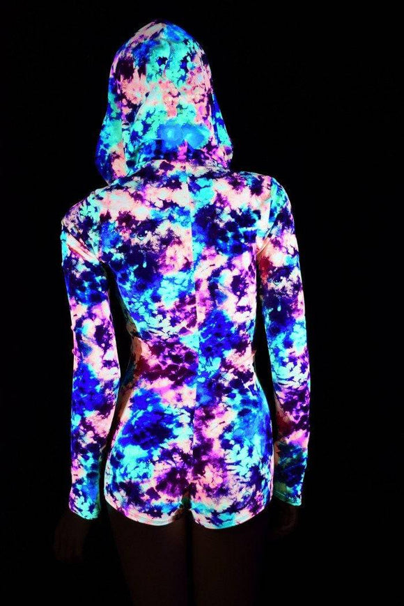 Neon Acid Splash Hoodie Romper - Coquetry Clothing