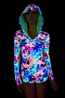 Neon Acid Splash Hoodie Romper - Coquetry Clothing