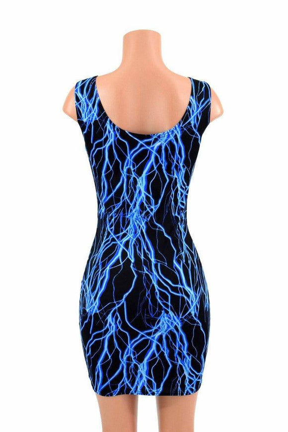 Neon Blue Lightning Tank Dress - Coquetry Clothing