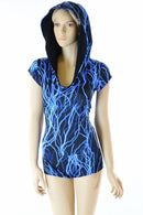 Neon Cap Sleeve Hoodie Romper - Coquetry Clothing