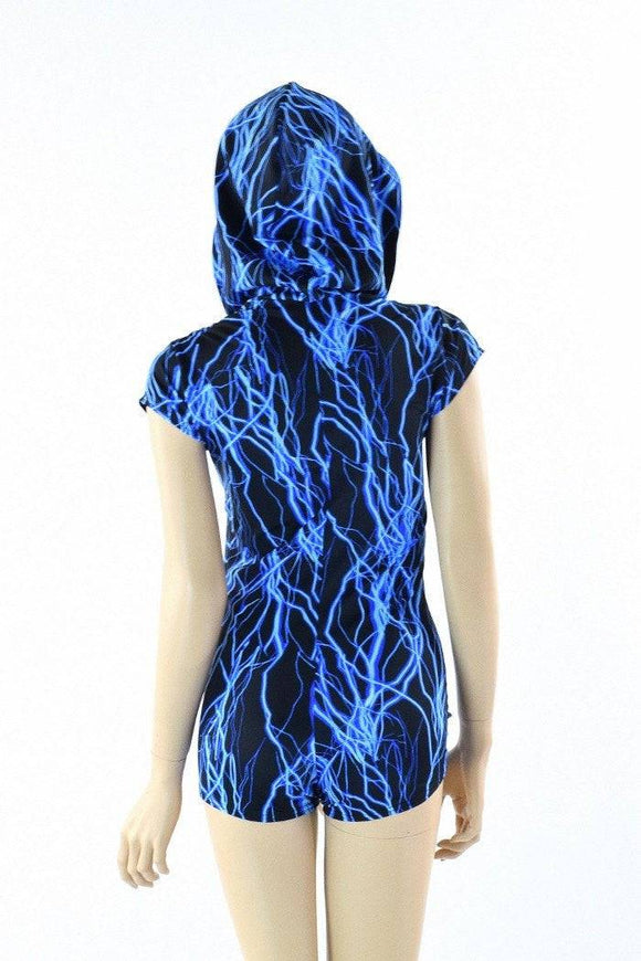 Neon Cap Sleeve Hoodie Romper - Coquetry Clothing