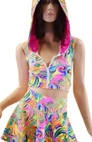 Neon Flux Dragon Crop & Skirt Set - Coquetry Clothing