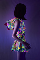 Neon Flux Dragon Crop & Skirt Set - Coquetry Clothing