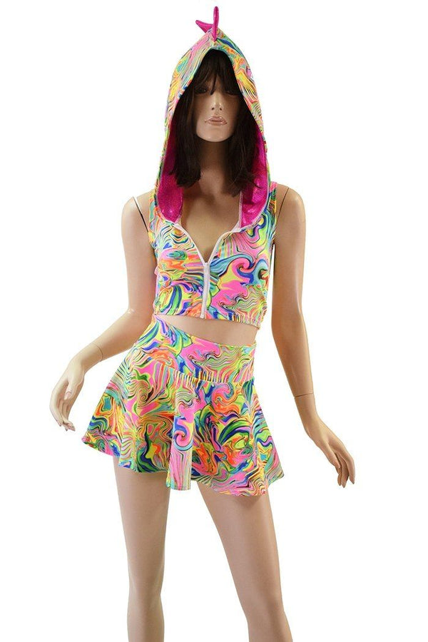 Neon Flux Dragon Crop & Skirt Set - 2